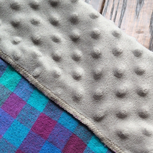 Handmade Owl Flannel & Blue Medallion Fleece Infinity Cowl Ring Scarf - Picture 6 of 7